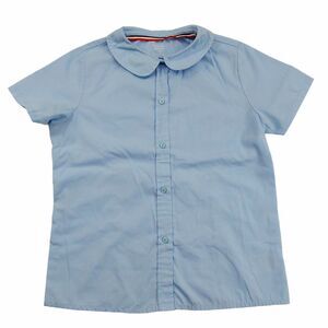 French Toast Girls School Uniform Shirt 10 Blue Button Up Short Sleeve Collared